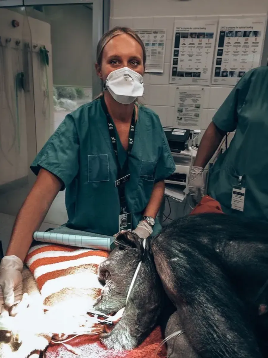 Chloe in surgery scrubs