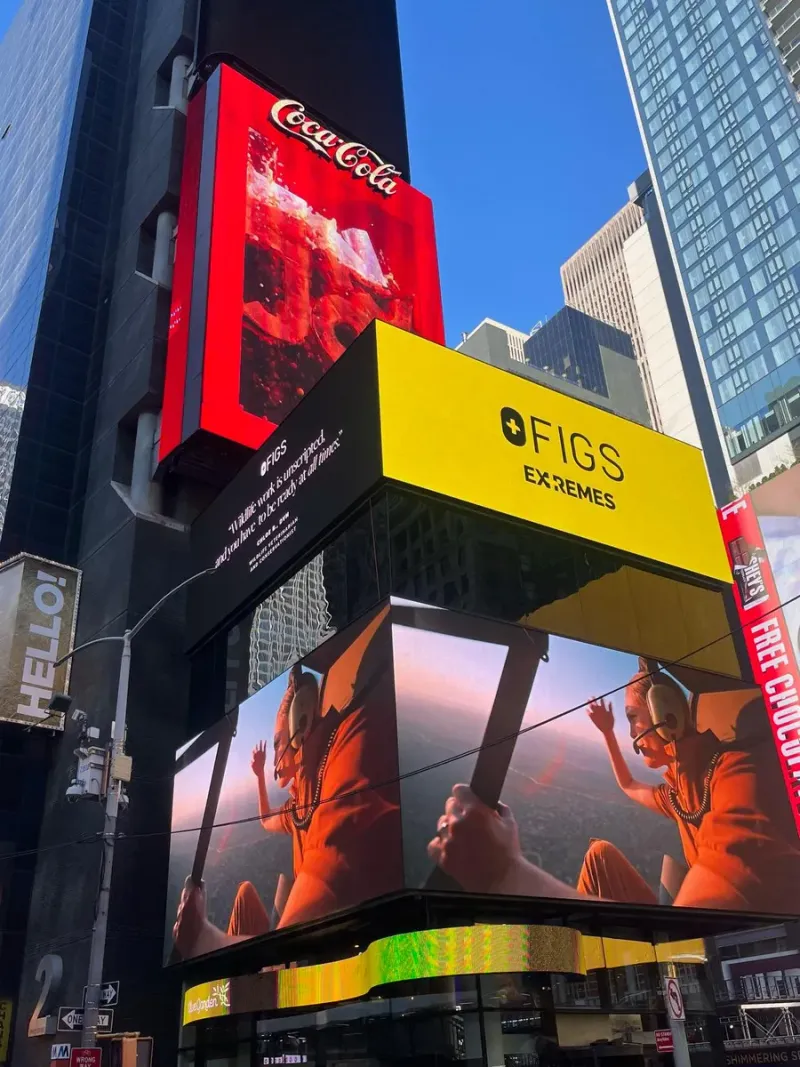 Chloe on a giant billboard in Times Square